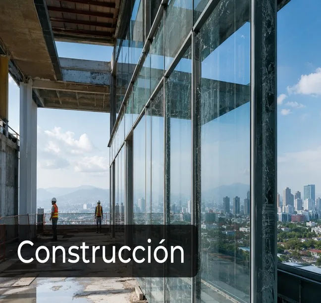 Proyecto de construcción con vidrios arquitectónicos